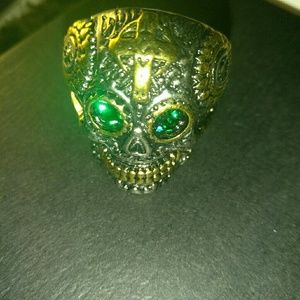 Skull mens ring size 10 stainless steel 925